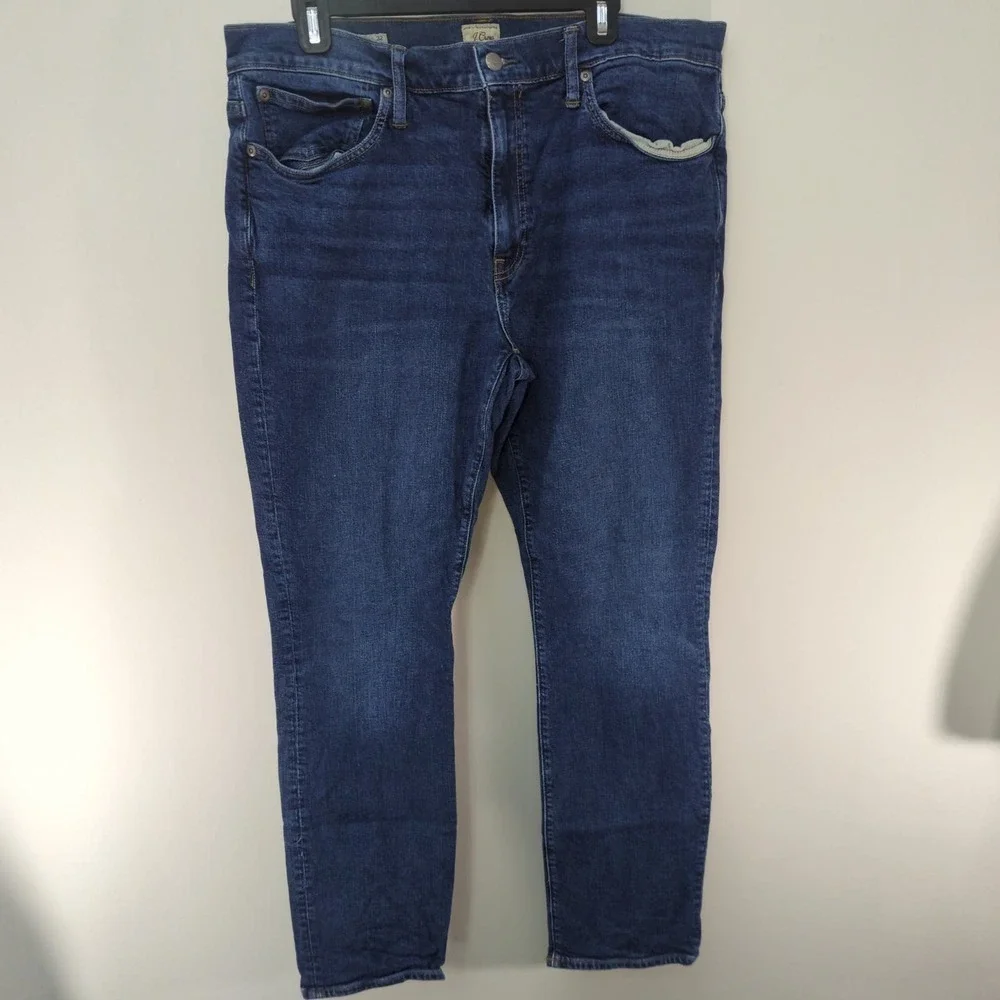 J.‎ Crew Medium Wash Blue Cotton Blend Slim Fit Straight Leg Jeans Size W36 L32